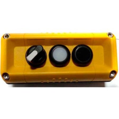 SPRINGER CONTROLS CO T.E.R., F71GY00020001011 VICTOR Wall Mnt. Control Station, Yellow, 3 Hole, 3 Pos. Selector+2 Funct. F71GY00020001011